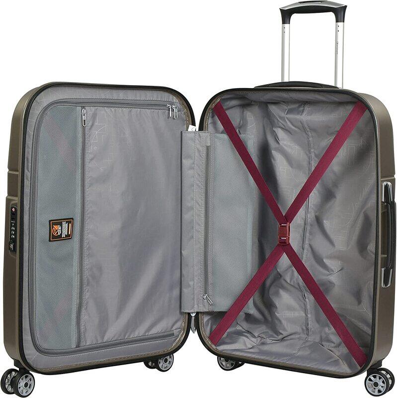 Eminent Hard Case Trolley Luggage Set of 3 Makrolon Polycarbonate Super Lightweight Anti Scratch Suitcases 4 Quiet Double Wheels TSA Lock KF91 Coffee