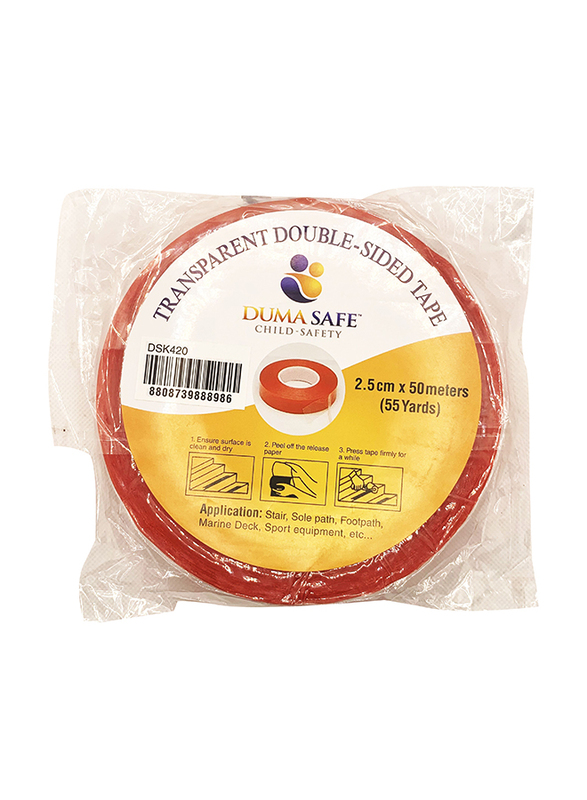 Duma Safe Transparent Double-Sided Tape, Red