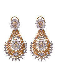 Glam Jewels The Droplets Dangle Earrings for Women, Gold