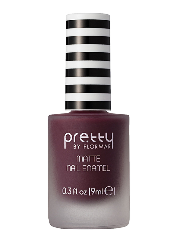 Pretty By Flormar Matte Nail Enamel, 9ml, 005 Wine, Purple