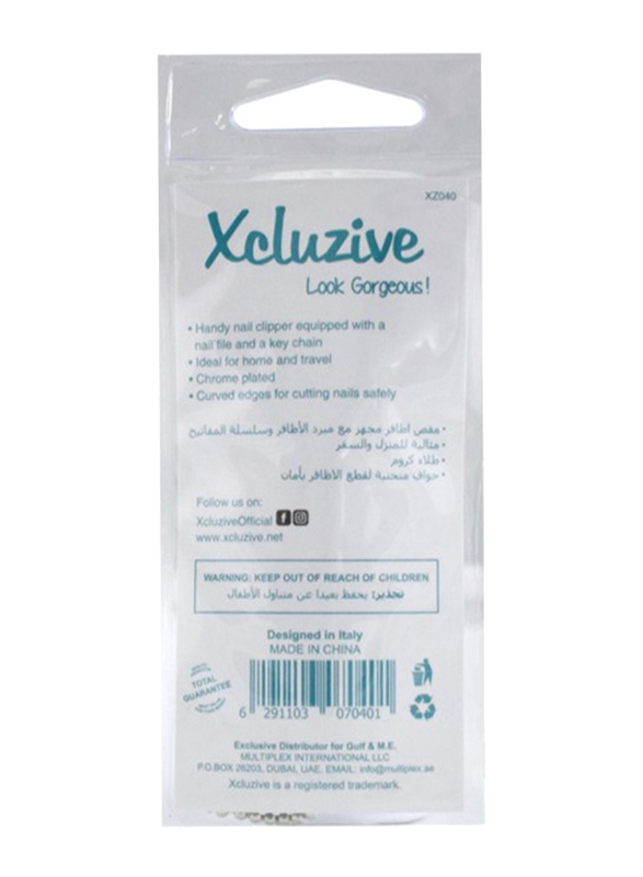 Xcluzive Nail Clipper With Key Ring with File-602-F, Silver