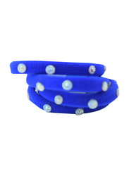 Xcluzive 4 Pieces Ponytailers with Coloured Stones, Blue