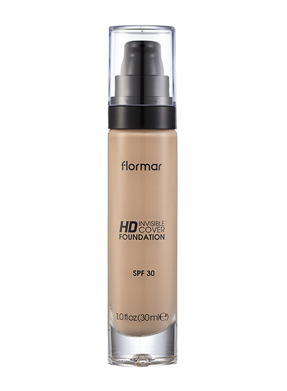 

Flormar Invisible Cover Hd 40 Foundation, Light Ivory, Beige