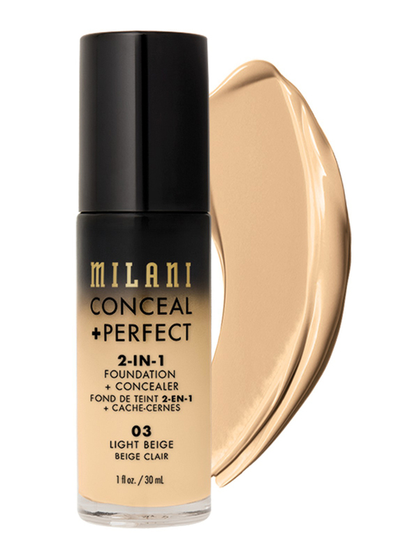 Milani Conceal + Perfect 2-In-1 Foundation Concealer, 30ml, 03 Light Beige