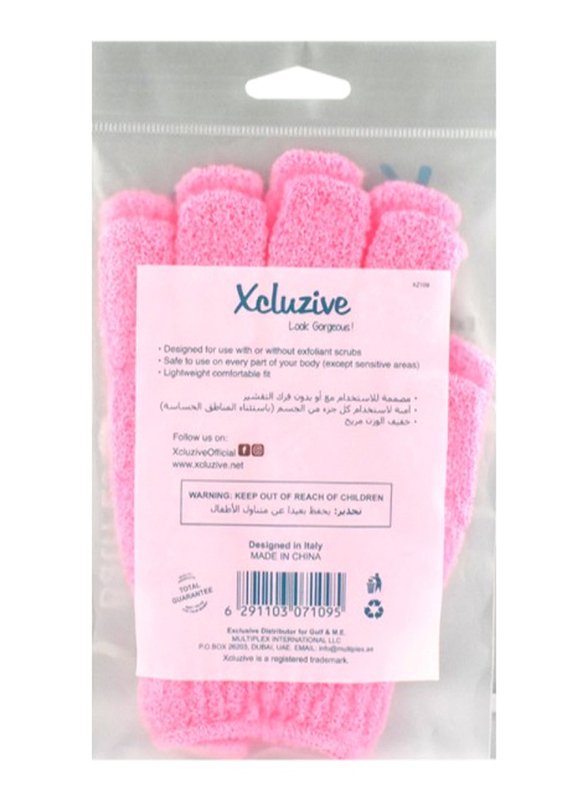 Xcluzive Exfoliating Gloves (Pair), Pink, 1 Piece