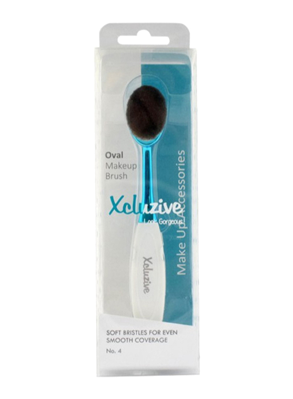 Xcluzive Oval Make-up Face Brush, Size 4, Blue/White