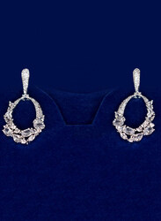 Glam Jewels Love Affair Dangle Earrings for Women, Silver