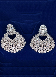 Glam Jewels Diva's Dream Dangle Earrings for Women, Silver