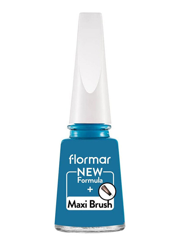 

Flormar Classic Nail Enamel with Maxi Brush, 450 Blue Industry, Blue