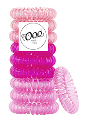 Xcluzive 4 Pieces Coiled Ponytailers (Small), Pink