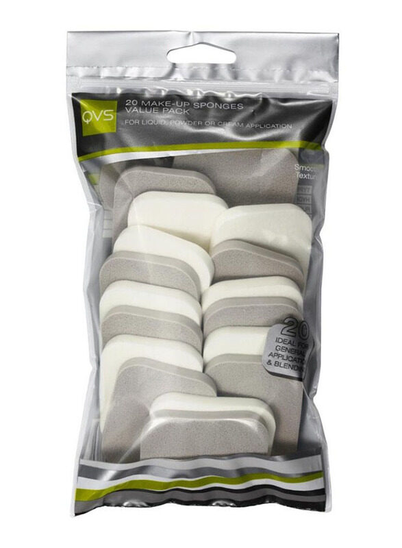 

QVS 20 Pieces Make-Up Sponges, Grey