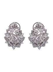 Glam Jewels The Jasmine Studs Earrings for Women, Silver