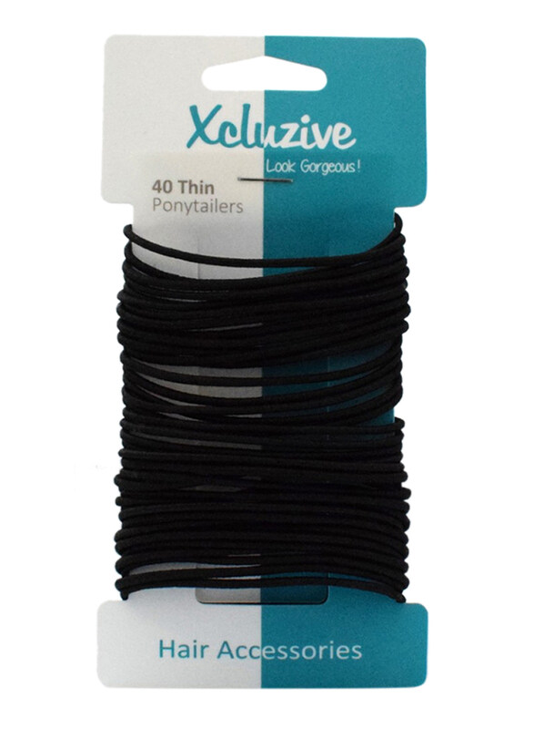 

Xcluzive 40 Pieces Thin Pony Tailers, Black