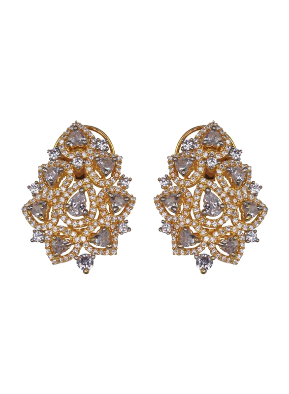 Glam Jewels The Jasmine Studs Earrings for Women, Gold