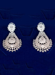 Glam Jewels The Droplets Dangle Earrings for Women, Silver