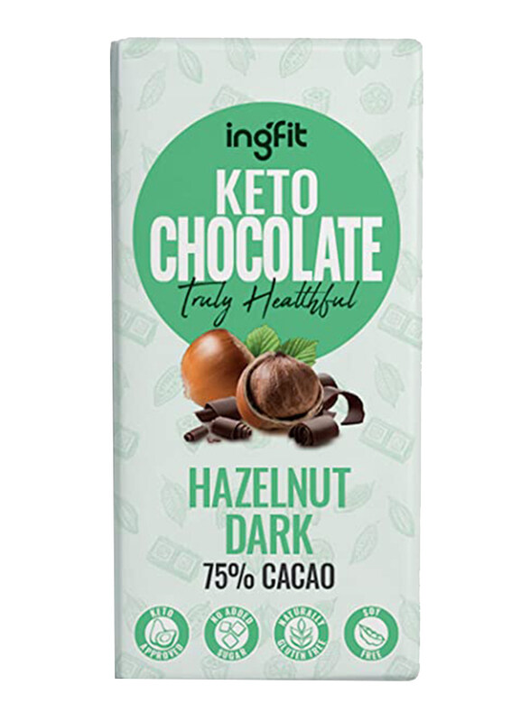 

Ingfit Premium Sugar Free Keto Hazelnut Dark Chocolate, 95g