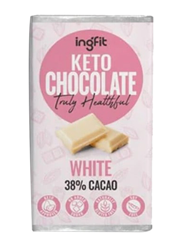 

Ingfit Premium Sugar Free Keto White Chocolate, 100g