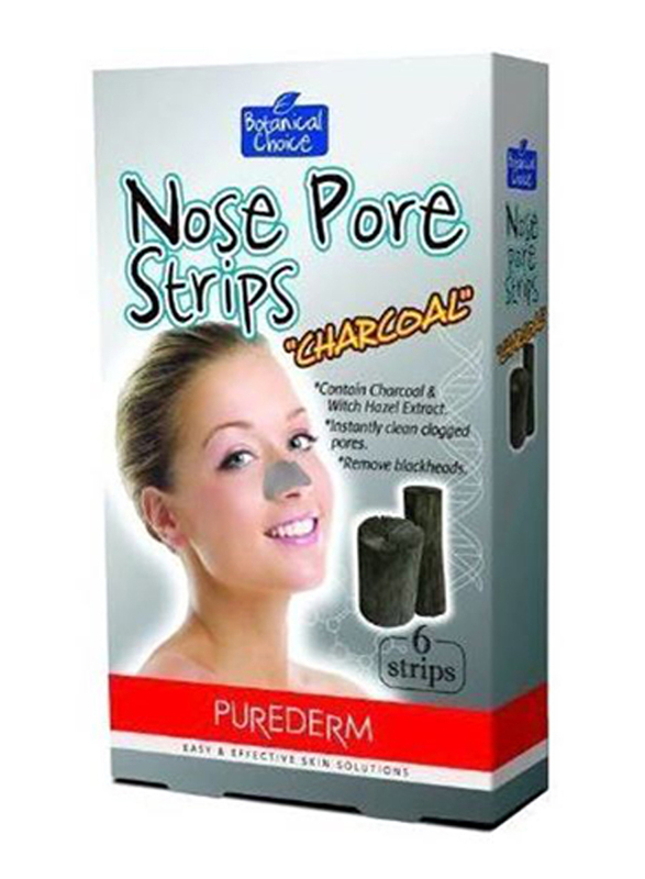 Purederm Botanical Choice Charcoal Nose Pore Strips, 6 Strips