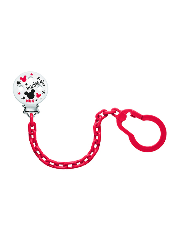 Nuk Disney Mickey Mouse Soother Chain, Red