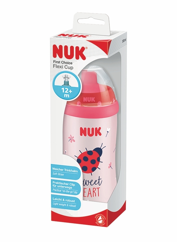 Nuk Flexi Cup 300ml with Straw, Pink