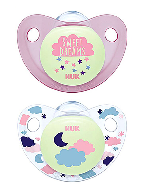 

Nuk Night & Day Trendline Silicone Soother, 0-6 Months, 2 Piece, Pink