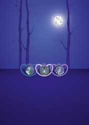 نوك سبيس لهاية سيليكون ليلية، 0-6 أشهر، 4 قطع، متعددة الألوان