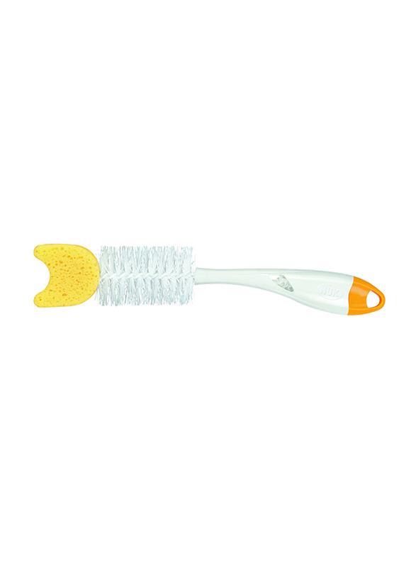 Nuk Bottle Brush 2 in 1 with Sponge, Yellow