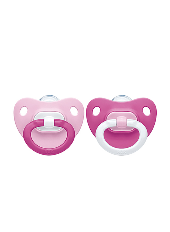 Nuk Fashion Silicon Soother, 6-18Months, Pack of 2, Pink