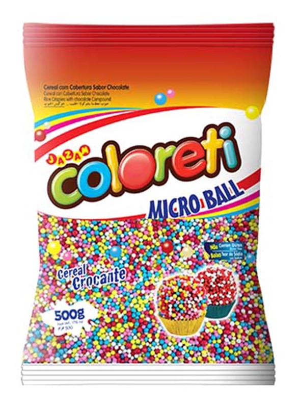 Jazam Coloreti Microball Chocolates Coated Cereals Assorted Colors, 500g