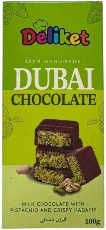 

Deliket Dubai Chocolate Tablet Milk Chocolate with Pistachio & Crispy Kadayif 100g Handmade Gourmet Treat