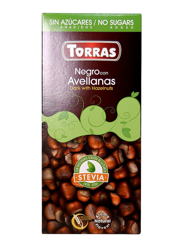Torras Sugar Free Dark and Hazelnut Chocolate Tablet Bar, 25g
