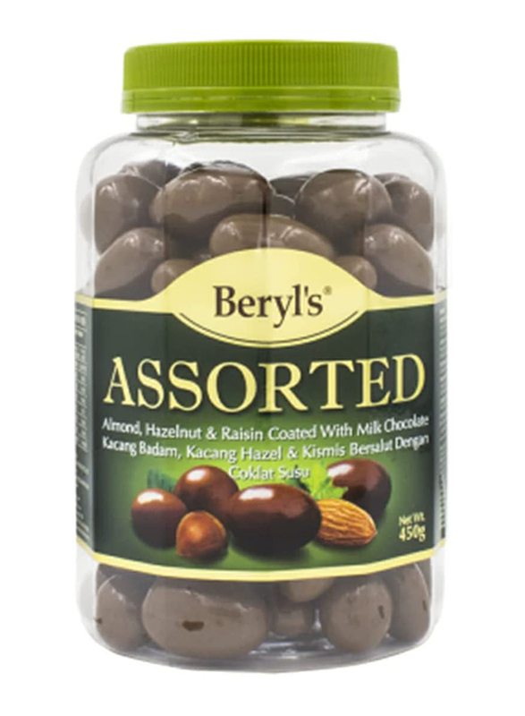 Beryl's Assorted Almond, Hazelnut & Raisin Coated with Milk Chocolate, 450g