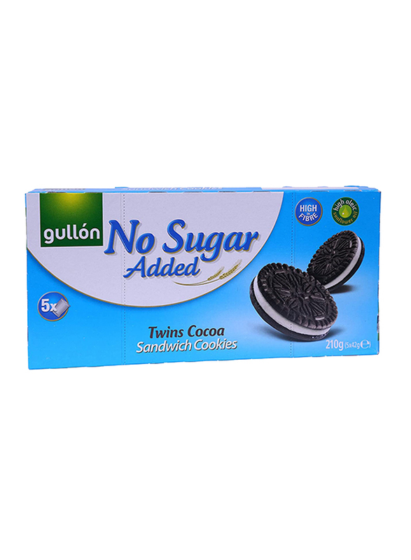 Gullon No Added Sugar Twins Cocoa Sandwich Cookies, 210g