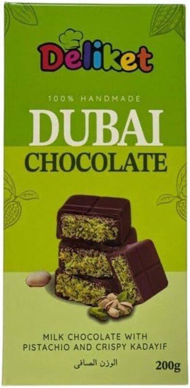 

Deliket Dubai Kunafa AND Pistachio Chocolate Tablet Premium Gourmet Treat 200g