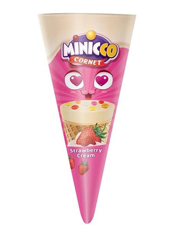 ANL Minicco Cornet Cream With Strawberry, 12 Pieces