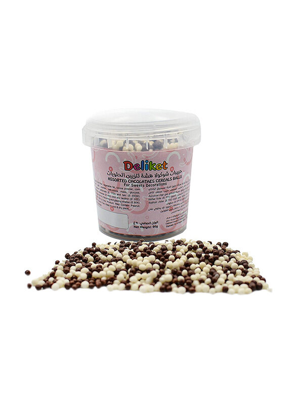 

Deliket Choco Cereal Black & White Sprinkles Balls for Decorative Sweets, 90g