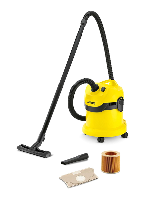 Karcher WD2 Wet & Dry Vacuum Cleaner, 12L, Yellow/Black