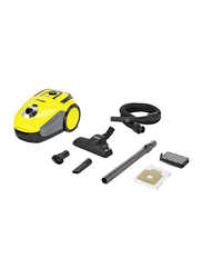 Karcher 1100W Canister Vacuum Cleaner with Dust Bag, 2.8L, VC 2, Yellow