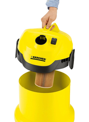 Karcher WD2 Wet & Dry Vacuum Cleaner, 12L, Yellow/Black