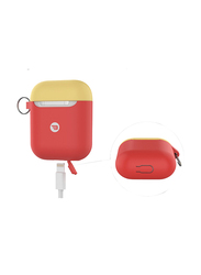 Baykron Silicone Case for Apple AirPods with Two Caps, PT46-3, Red/Yellow