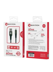 Baykron 1.2-Meter Optimum Active Lightning Kevlar Cable, High-Speed 2.4A USB A Male to Lightning for Apple Devices, BA-LI-MG1.2, Midnight Green