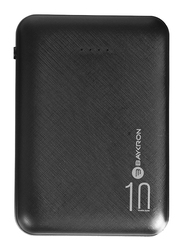 Baykron 10000mAh BA-PB-BLK-100 Fast Charging Power Bank, with Dual 2.0A USB Output and Micro-USB Input, Black