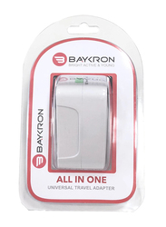 Baykron ITC001 Universal Travel Adapter, with Surge Protector, White