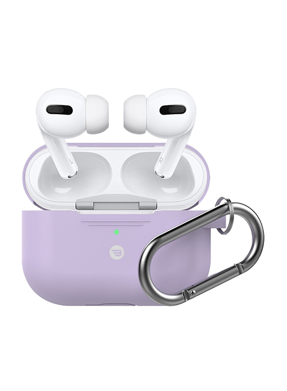 Baykron Silicone Case for Apple AirPods Pro with Metal Carabiner, PT-P1, Purple