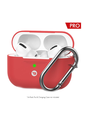 Baykron Silicone Case for Apple AirPods Pro with Metal Carabiner, PT-P1, Red