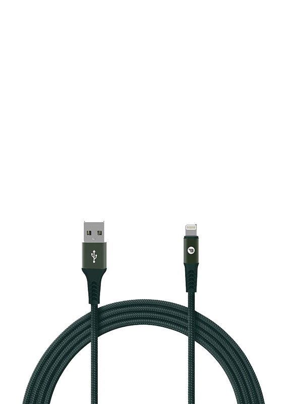 Baykron 1.2-Meter Optimum Active Lightning Kevlar Cable, High-Speed 2.4A USB A Male to Lightning for Apple Devices, BA-LI-MG1.2, Midnight Green