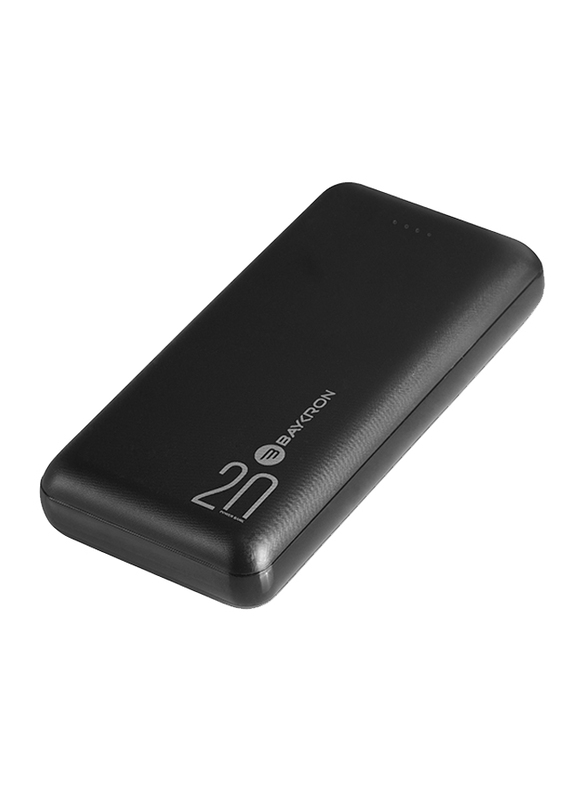 Baykron 20000mAh BA-PB-BLK-200 Fast Charging Power Bank, with Dual 2.0A USB Output and Micro-USB Input, Black