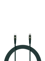 Baykron 2-Meter Optimum Active Lightning Kevlar Cable, High-Speed 3A USB Type C to Lightning for Apple Devices, BA-C2L-MG2.0, Midnight Green