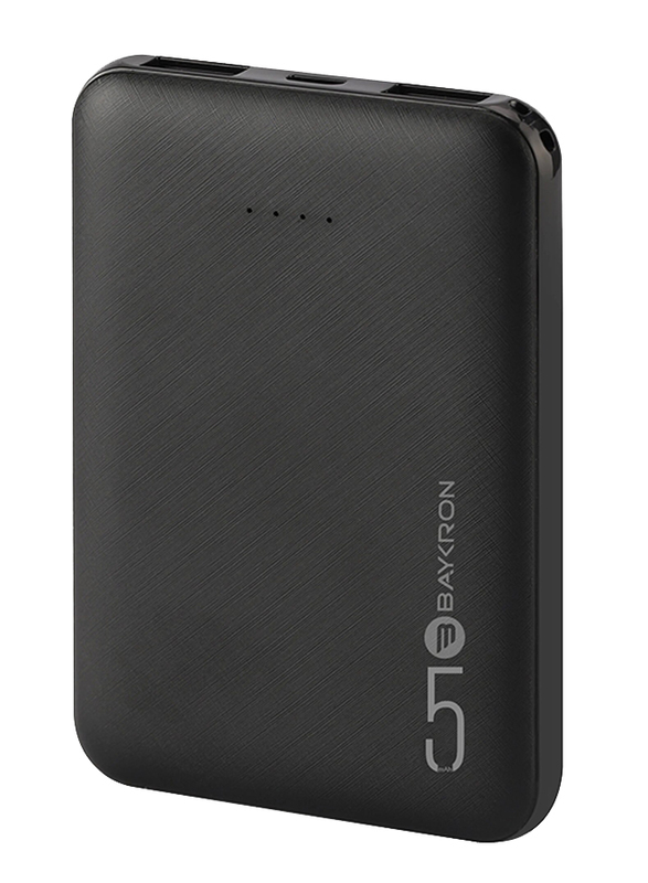 Baykron 5000mAh BA-PB-BLK-50 Fast Charging Power Bank, with Dual 2.0A USB Output and Micro-USB Input, Black