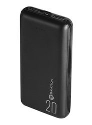 Baykron 20000mAh BA-PB-BLK-200 Fast Charging Power Bank, with Dual 2.0A USB Output and Micro-USB Input, Black
